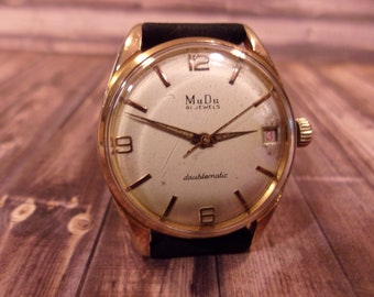 Vintage gold clad Automatic 41 Jewel MuDu mens watch