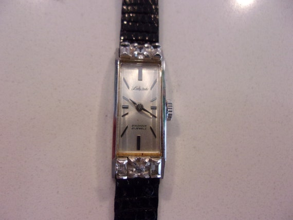 Vintage LADY SEIKO 14K Solid White Gold With 6 Diamonds Manual