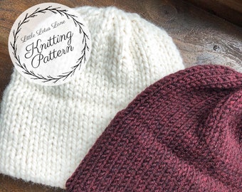 Double Brim Knit Beanie Pattern / Knitting PATTERN ONLY / Written Tutorial / Photo Tutorial / PDF Pattern / Instant Download / Knit Beanie