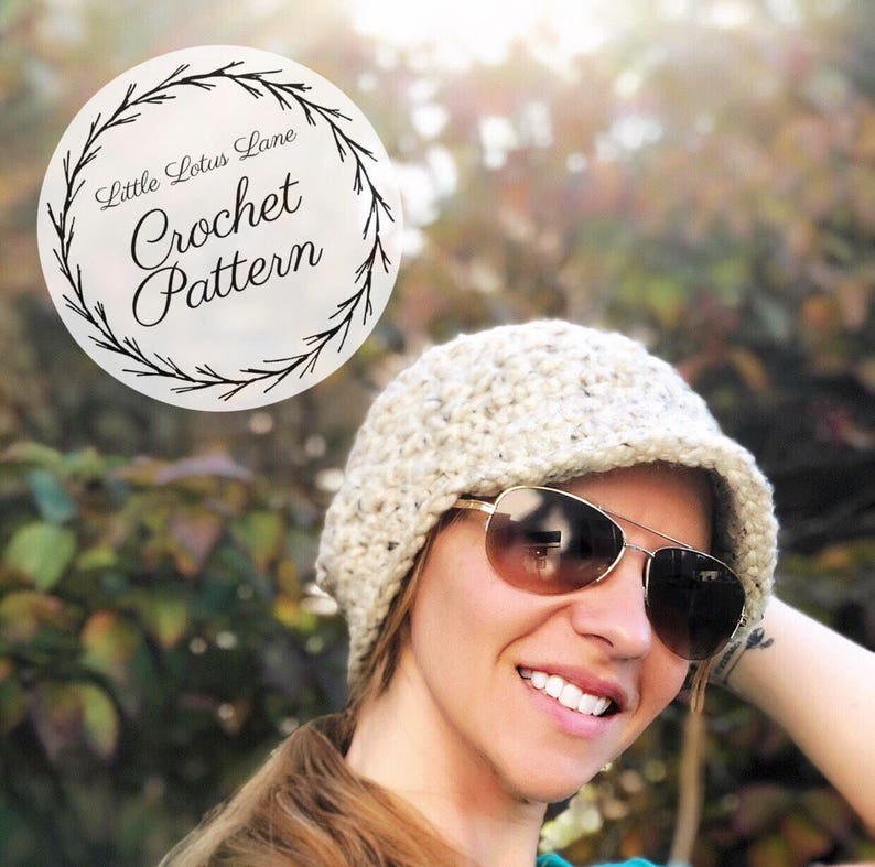 The Hunter Crochet Hat PATTERN / Written Tutorial / PDF Pattern / Instant Download / Crochet Pattern / Crochet Hat / Brimmed Crochet Hat image 1