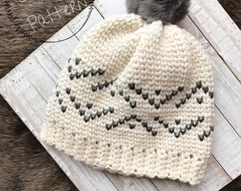 Everest Beanie Crochet Pattern, PDF Pattern, Written Tutorial