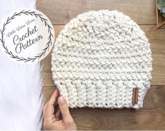 The Kennedy Beanie Crochet PATTERN / Written Tutorial / PDF Pattern / Instant Download / Skill Level Easy / Crochet Beanie / Crochet Hat