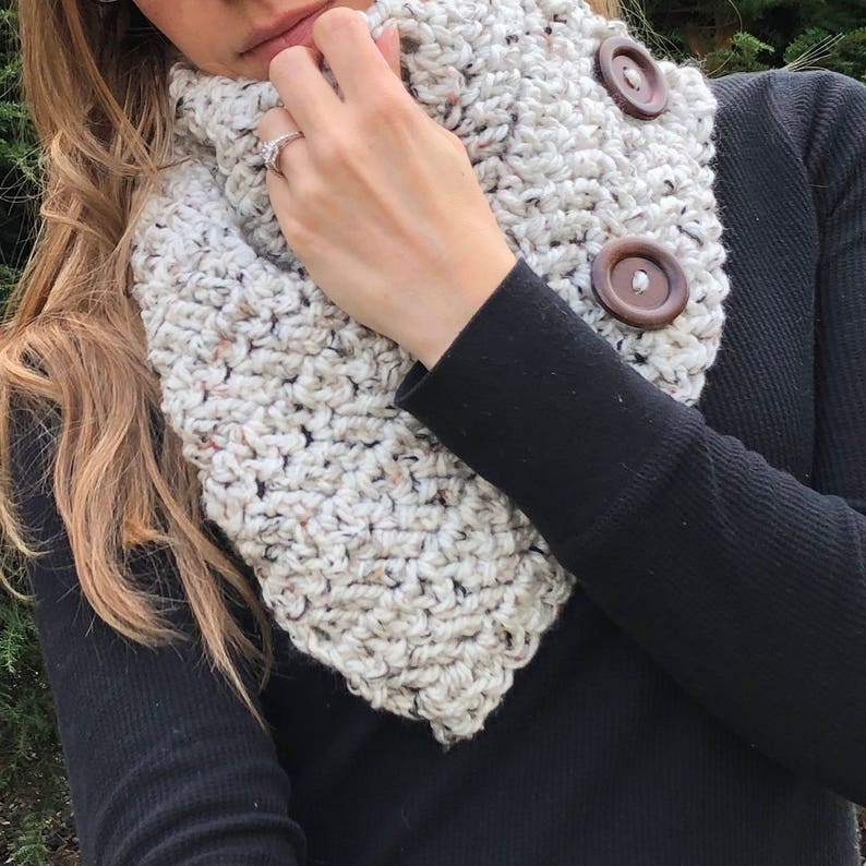 The Bentley Button Cowl Crochet PATTERN / Written Tutorial / PDF Pattern / Instant Download / Skill Level: Easy image 4