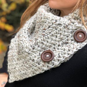 The Bentley Button Cowl Crochet PATTERN / Written Tutorial / PDF Pattern / Instant Download / Skill Level: Easy image 2