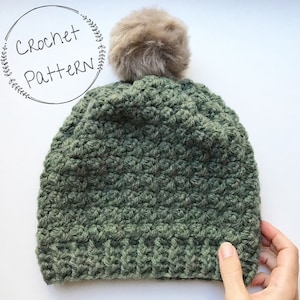 Willow Beanie Crochet Pattern, Written Tutorial, PDF Pattern, Easy Skill Level