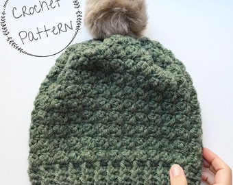 Willow Beanie Crochet Pattern, Written Tutorial, PDF Pattern, Easy Skill Level