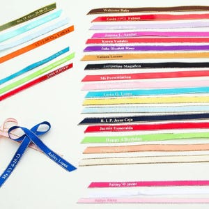 1/4&quot; Pre-cut Customized Personalized Ribbon for Gifts Party Favor Wedding Bridal Baptism Bautizo Baby Shower Celebration