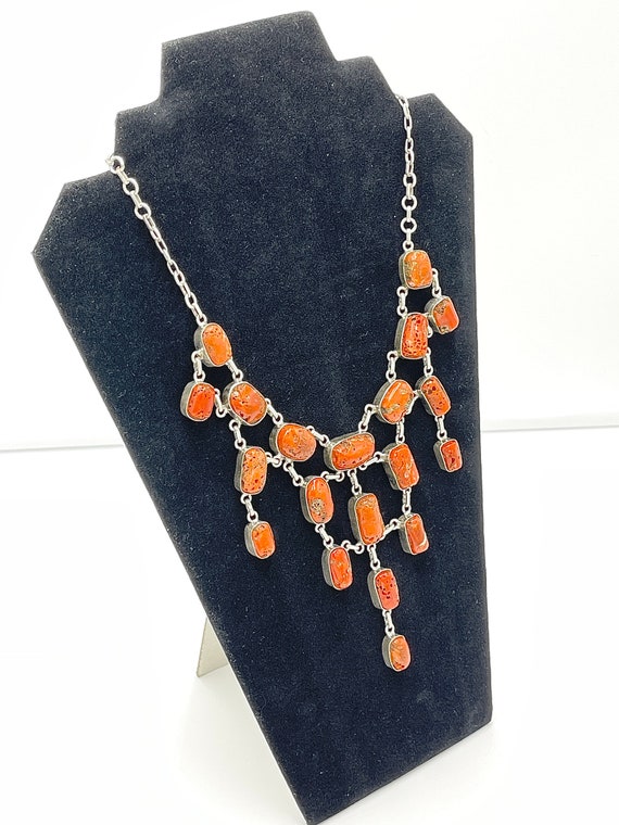 GENUINE ( Untreated ) CORAL And STERLING Silver .… - image 7