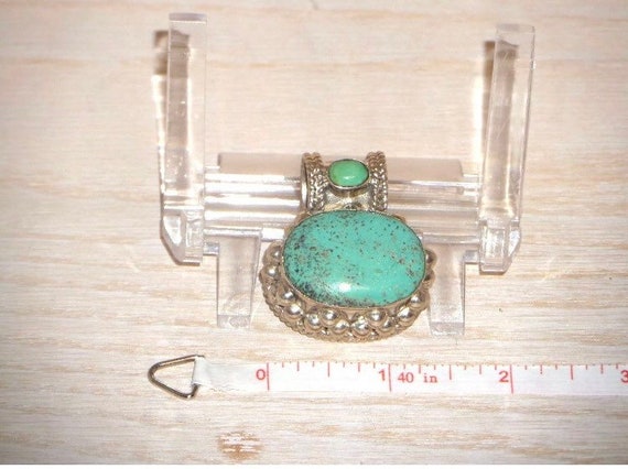 Large heavy handmade sterling silver and turquois… - image 7