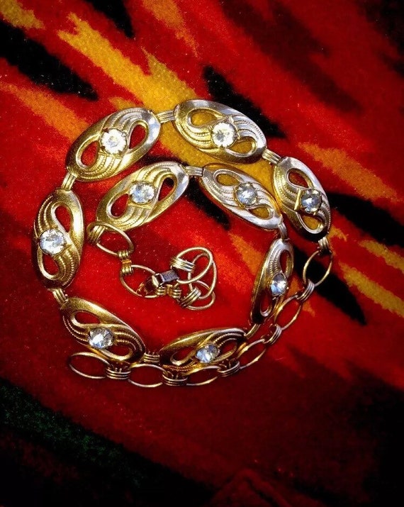 Antique unique rare sterling silver gold plated neckl… Gem