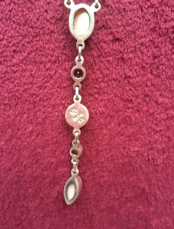 Sterling silver and pink gemstone necklace - image 7