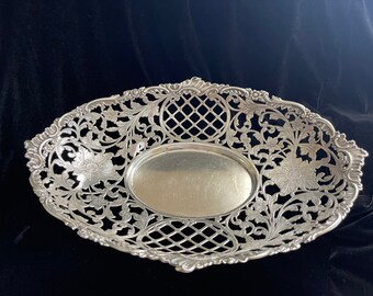 Dutch silver Ornate bread basket original maker’s mark