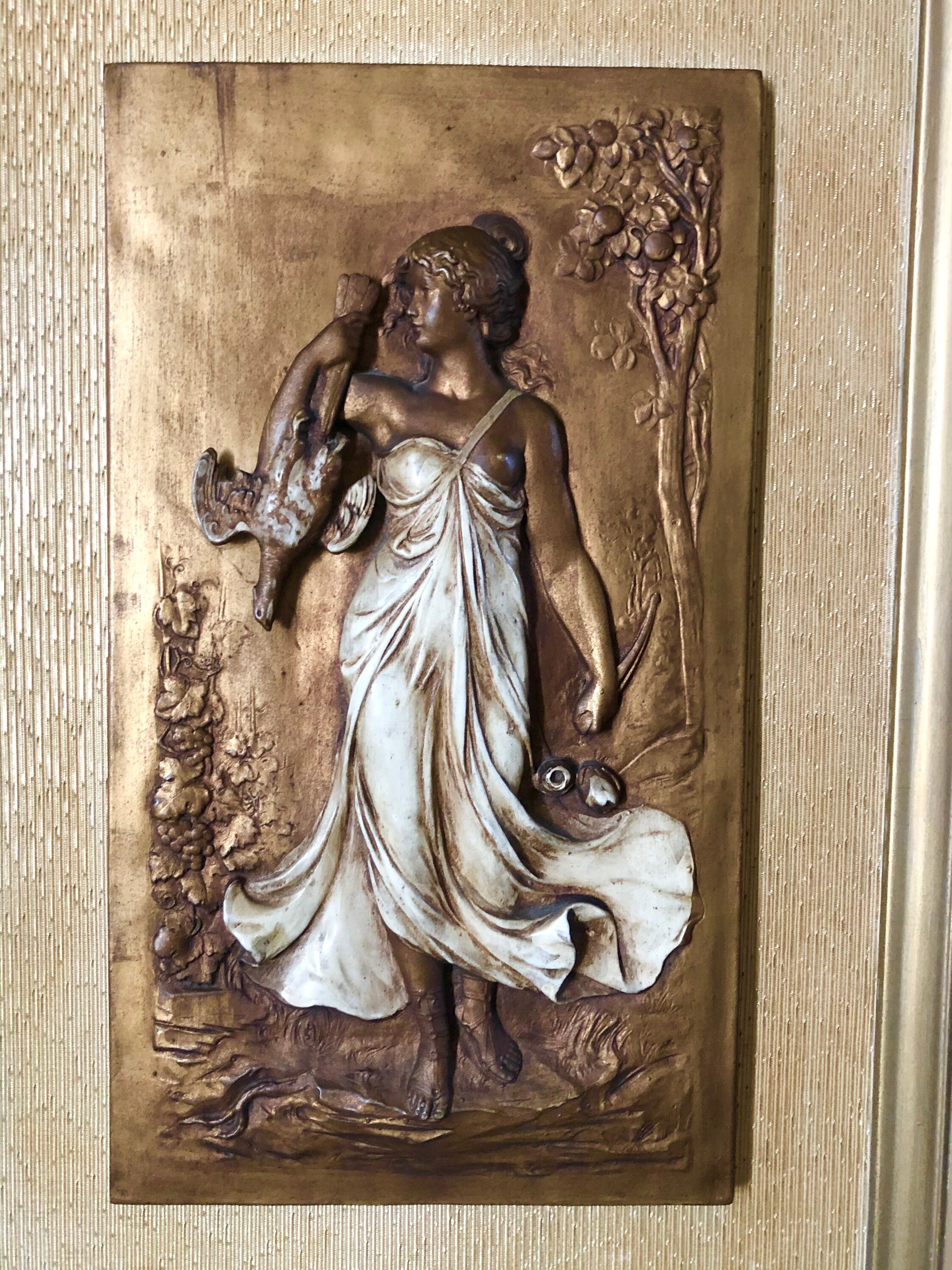 Pair of RARE large vintage Plaster wall art pieces gold Etsy