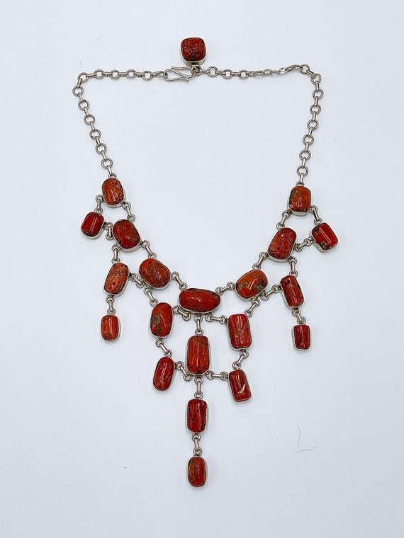 GENUINE ( Untreated ) CORAL And STERLING Silver .… - image 5