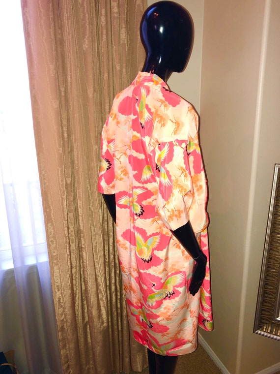 Vintage , silk , Japanese kimono with cranes , si… - image 10