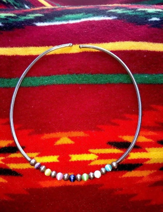 Sterling silver beaded choker - image 2