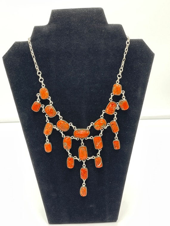 GENUINE ( Untreated ) CORAL And STERLING Silver .… - image 9