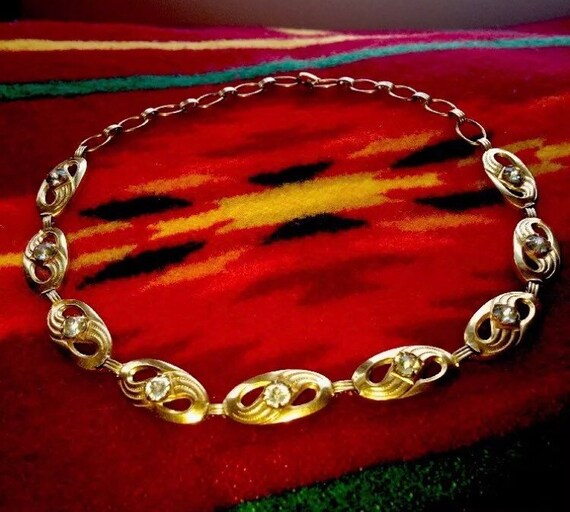 Antique unique rare sterling silver gold plated neckl… Gem