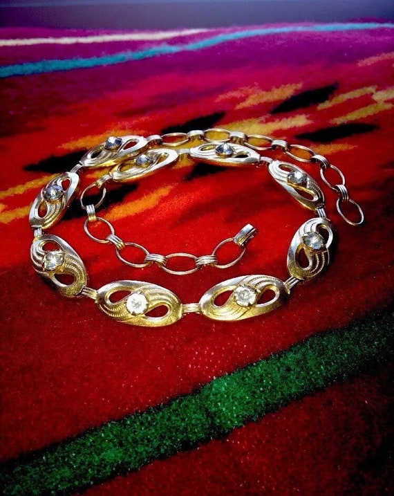 Antique unique rare sterling silver gold plated neckl… Gem