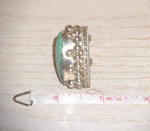 Large heavy handmade sterling silver and turquois… - image 6