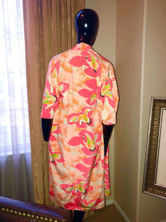 Vintage , silk , Japanese kimono with cranes , si… - image 5