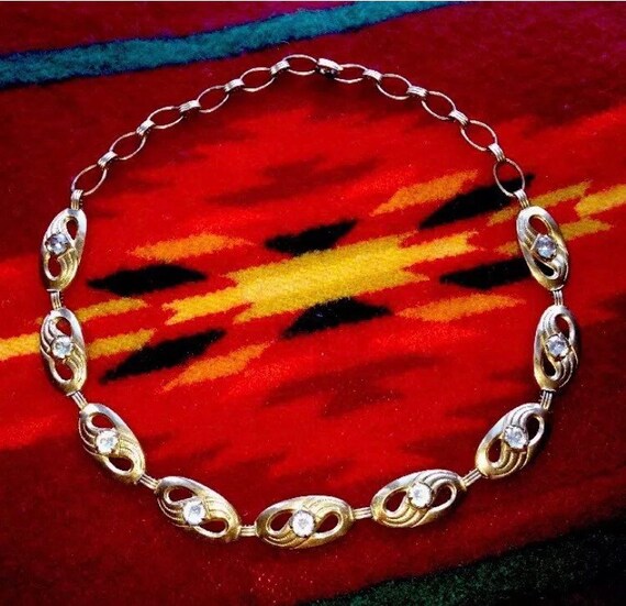 Antique unique rare sterling silver gold plated neckl… Gem