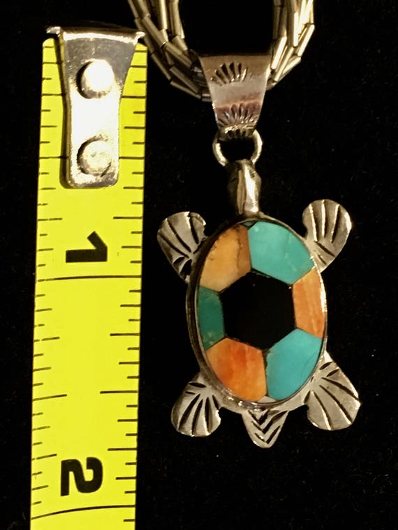 Vintage Native American liquid silver necklace an… - image 4