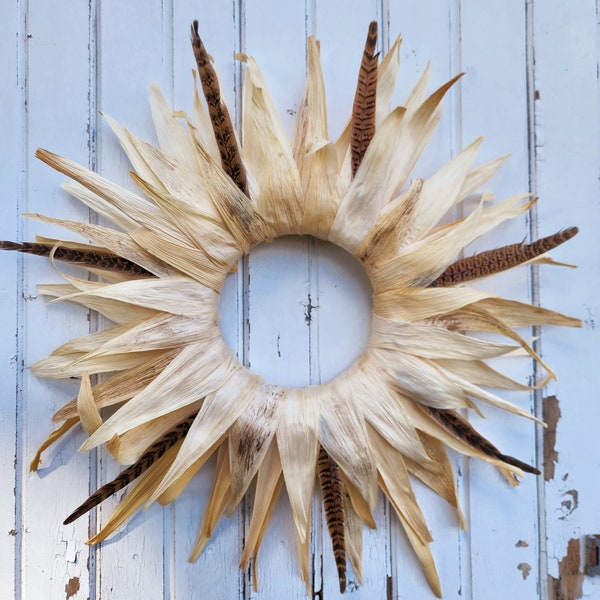 Corn Husk Fall Wreath Decor