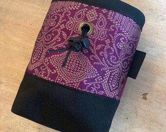Upcycled Plum Sari Chalk Bag