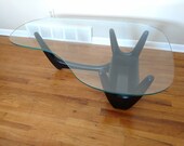 Mid Century Adrian Pearsall Style Black Coffee Table with Planter