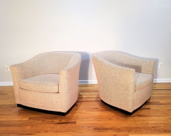 Mid Century Jack Cartwright Swivel Pair of Club Chairs