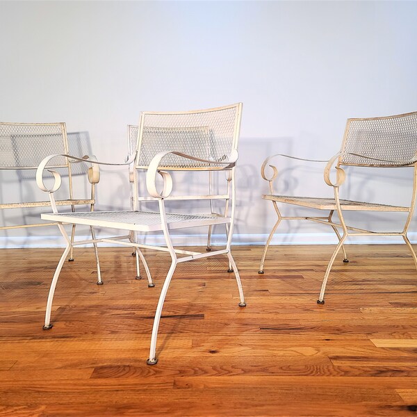 Vintage metal patio chairs etsy