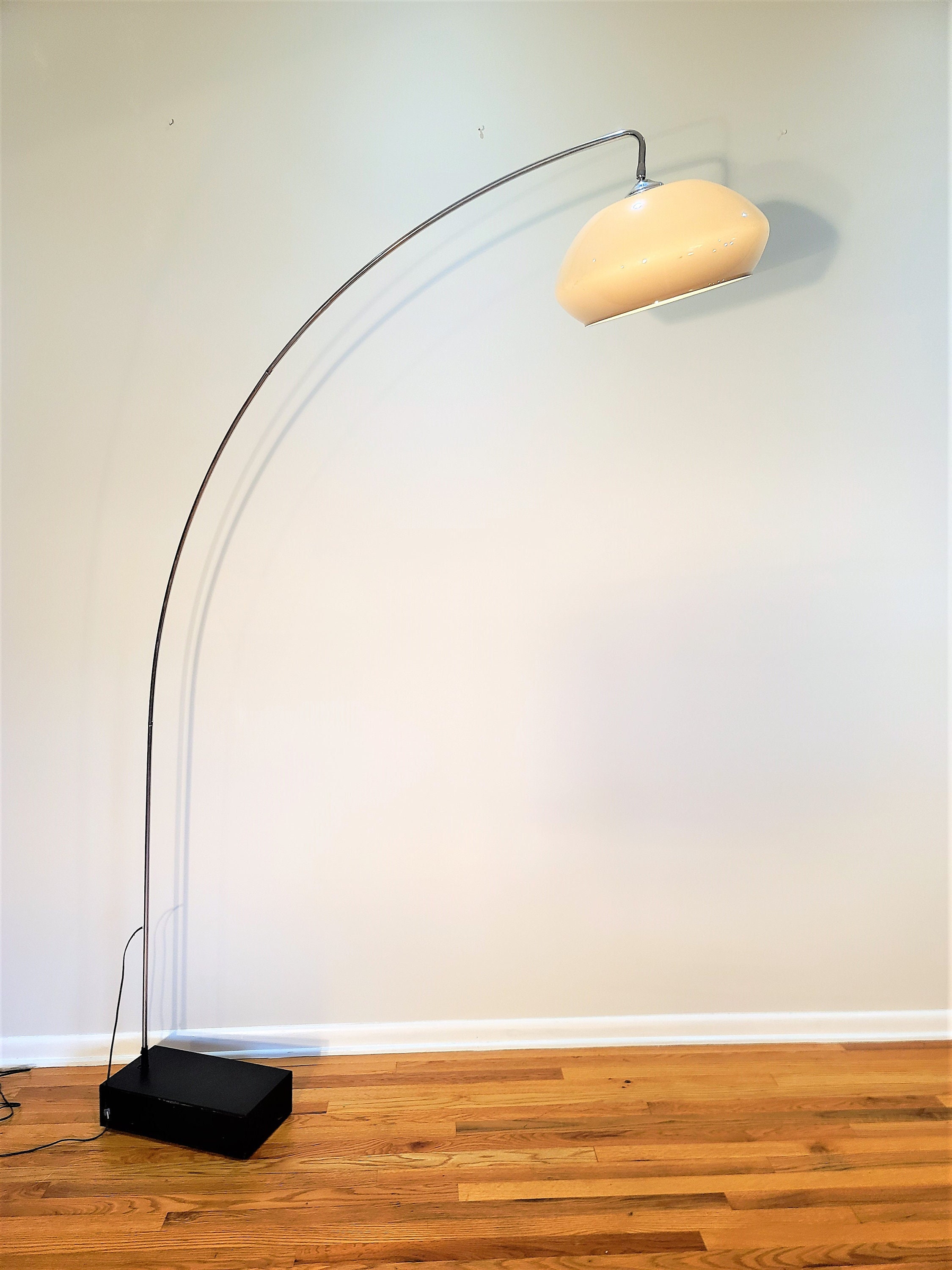 Mid Century Chrome Arc Floor Lamp Etsy