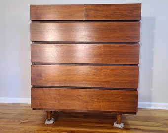 Mid Century American of Martinsville Six Drawer Highboy Dresser