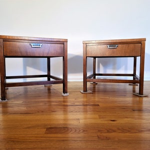 Mid Century Stanley Pair of End Tables