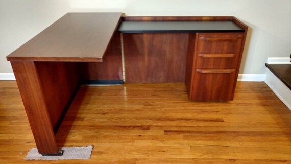 Danish Modern Teak Fold Away Desk Cabinet Etsy
