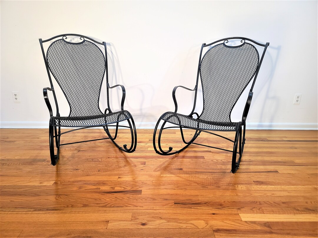 Vintage Pair of Sculptural Metal Rocking Chairs - Etsy