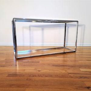 Mid Century Chrome and Glass Console Table