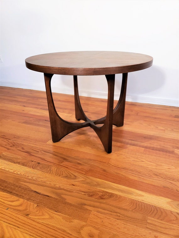 Mid Century Broyhill Brasilia Round End Side Table Etsy