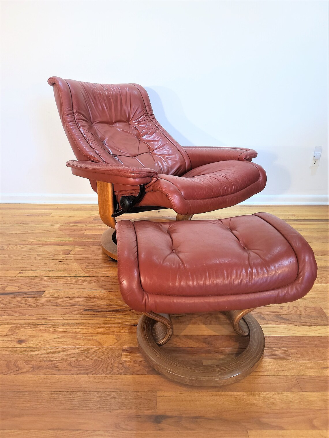 Vintage Ekornes Recliner Chair and Ottoman Etsy