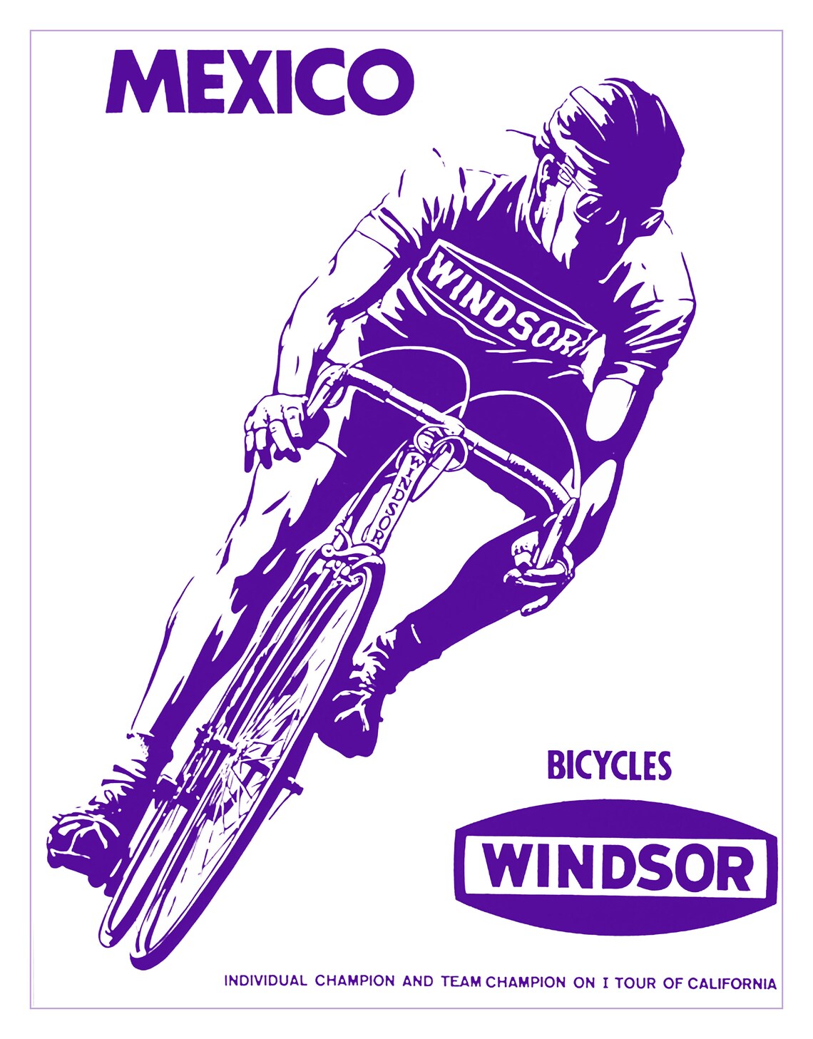 Windsor Bicycles MEXICO. Vintage Poster Print Wall Decor Etsy