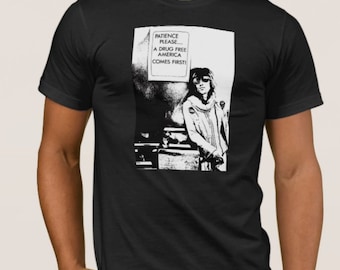 T-shirt , Keith Richardst ,Patience Please A Drug Free America Comes First.