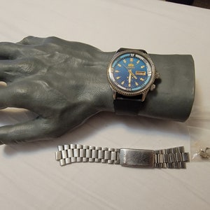 Rare Vintage Orient SK LM L4696205A-7A Stainless Steel 21 jewels Day/Date Automatic Men&#39;s Watch