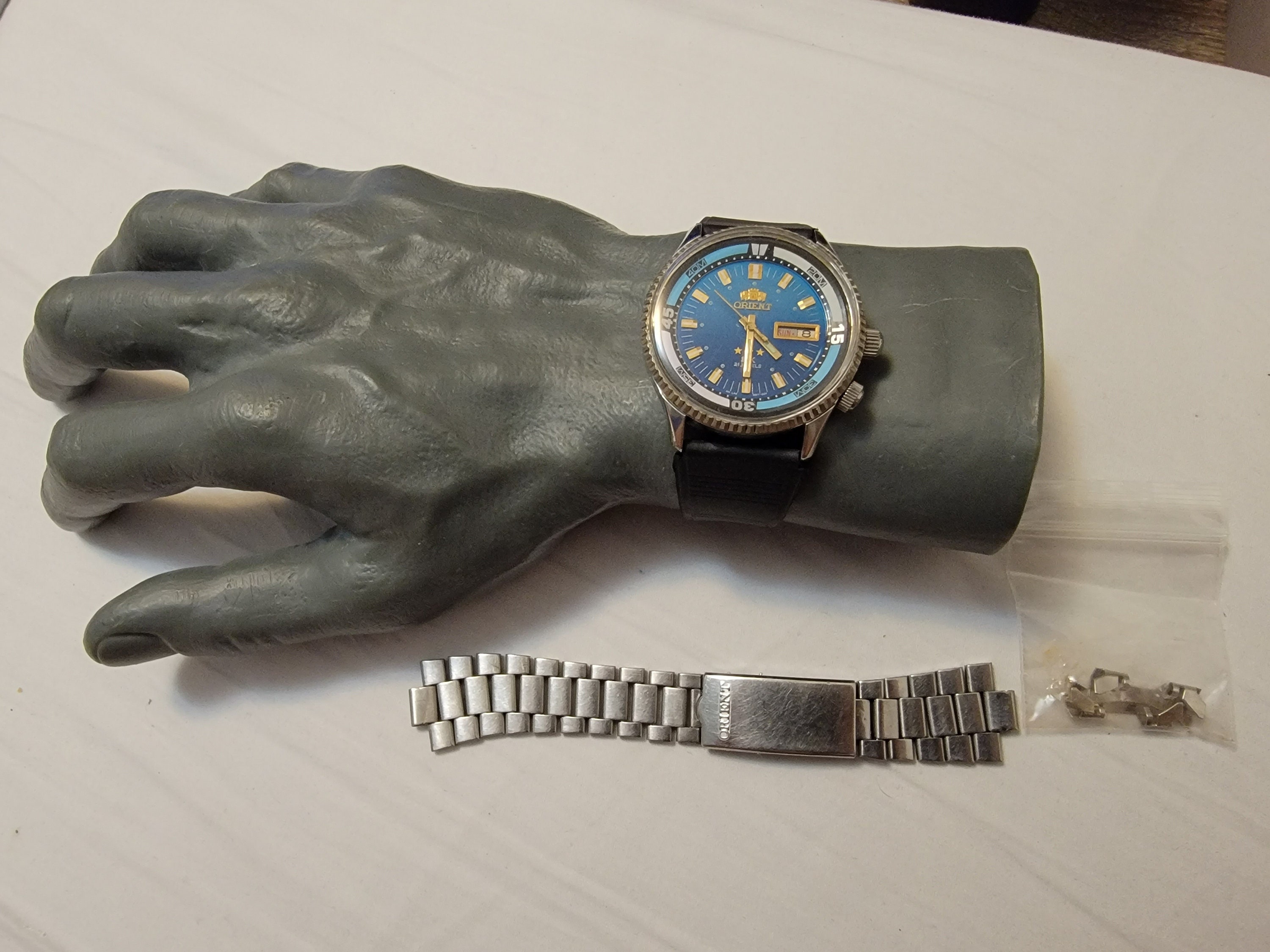 Rare Vintage Orient SK LM L4696205A-7A Stainless Steel 21 Rare Vintage Orient SK LM L4696205A-7A Stainless Steel 21
