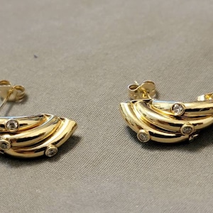 14K Gold Trinity Diamond Earrings