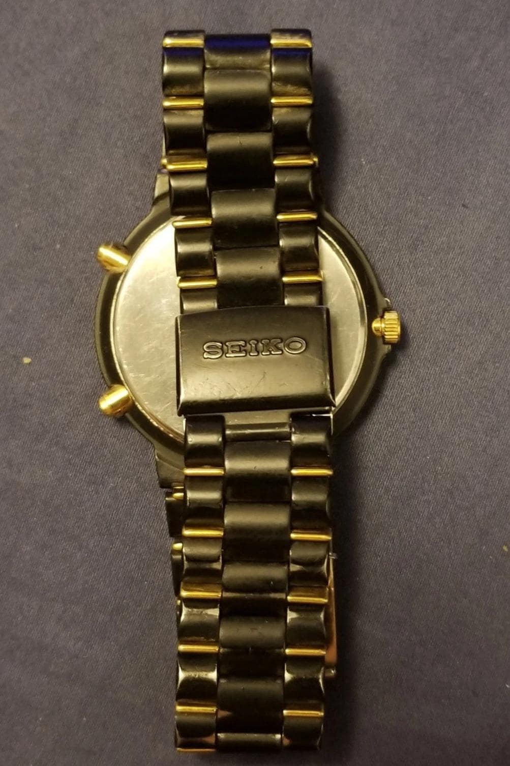 Vintage Seiko 8M25-7159 Alarm Dancing Hands Chronograph Black