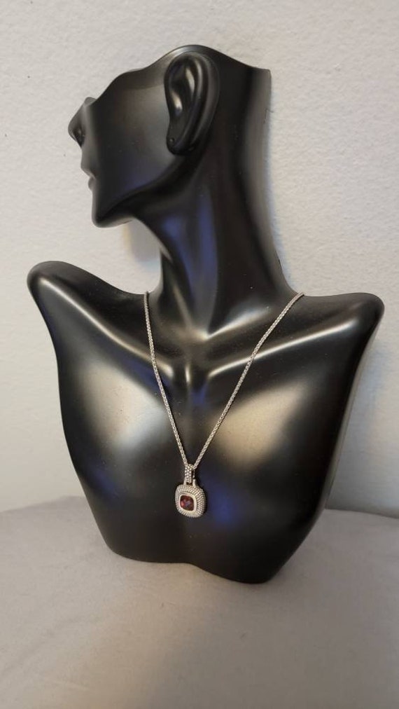 Garnet Pendant Sterling Silver and Gold Plated She