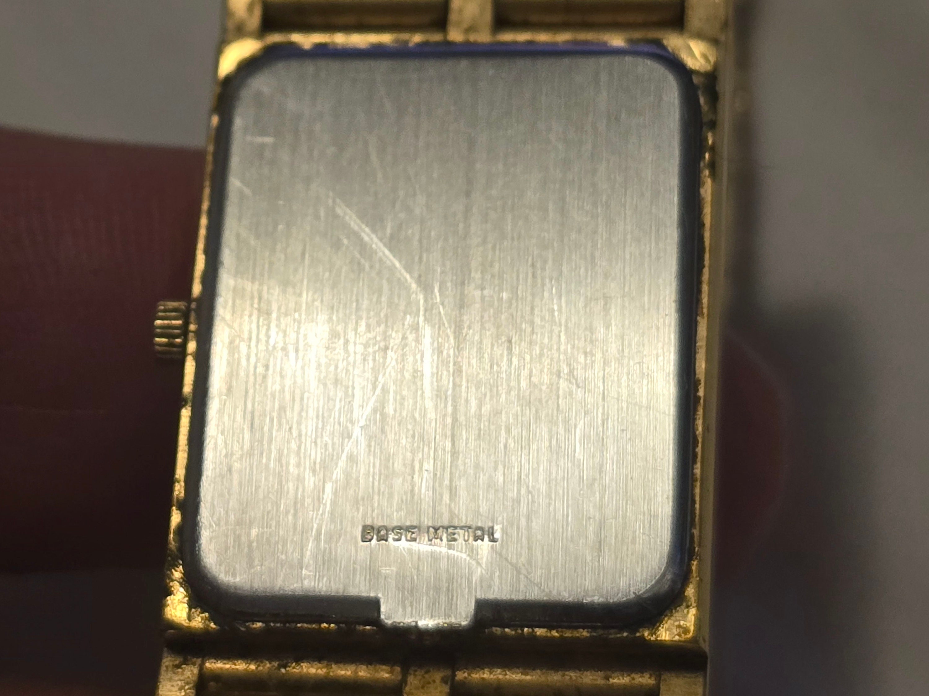 Vintage Wittnauer QWR Gold Plated Tank Swiss Made Diamonds