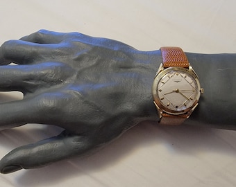 Rare Vintage Longines-Wittnauer 2150-SW 10K Gold Filled Diamond Design Dial Manual Wind Men's Watch