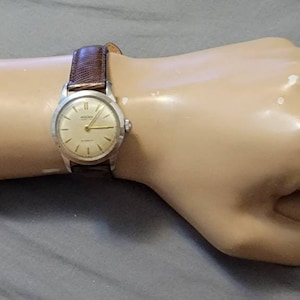 Rare Vintage Vulcain Grand Prix Stainless Steel Military Automatic Men&#39;s Watch